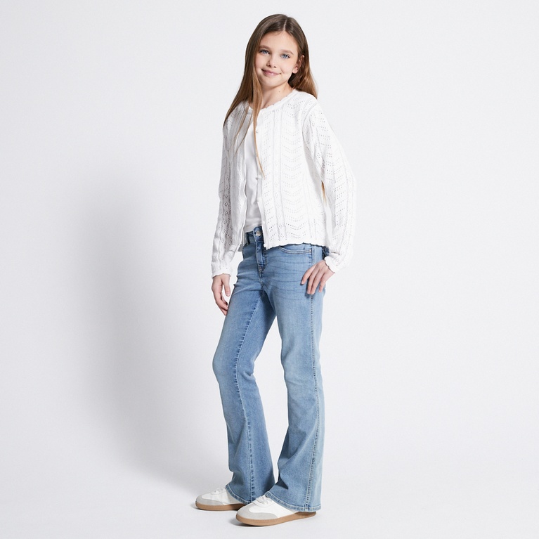 Crochet knit cardigan "Vidia star" White
